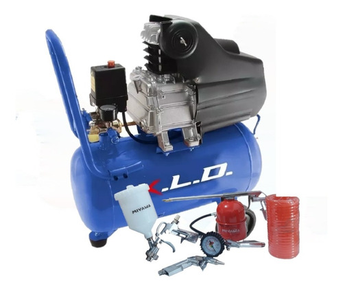 Compresor De Aire Kld 50 Lts 2,5hp Portatil Con Herramientas