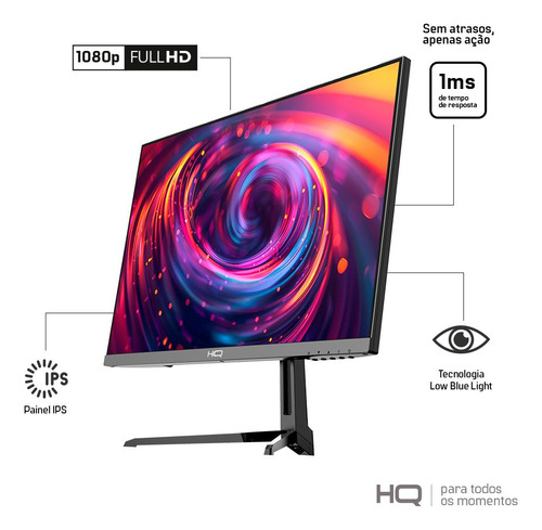 Monitor Gamer Hq 24 1ms,180hz, Ips, Amd Freesync Hq24ip18 Preto