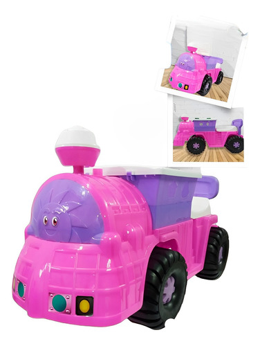 Carro Tren Para Niñas Montable De Plasticos Rosa