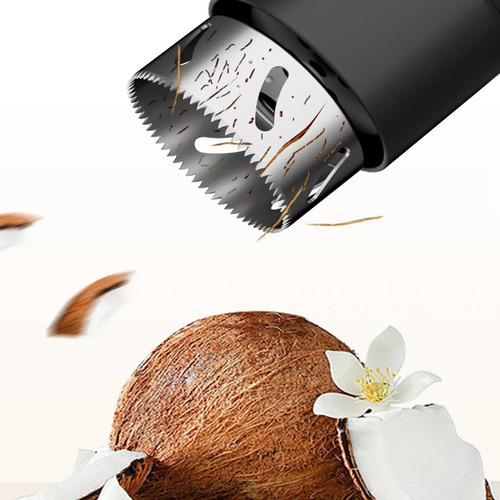 Abridor Automático De Coco Em Aço Inoxidável, Preto