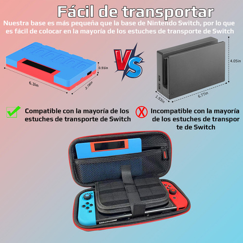 6 En 1 Base De Cargador Para Control Joycon Nintendo Switch
