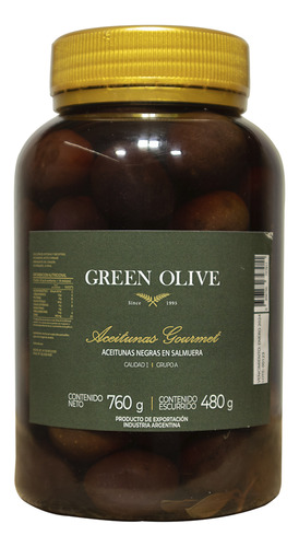 Aceitunas Negras N°00 Condimentadas En Aceite Green Olive 480g