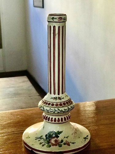 Antiguo Portavela De Cerámica Italiana