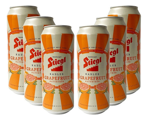 Six Pack Cerveza Stiegl Radler Grapefruit Lata 500 Ml