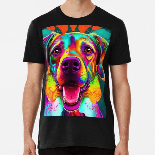 Remera Perro Emocionado Del Arte Pop Algodon Premium