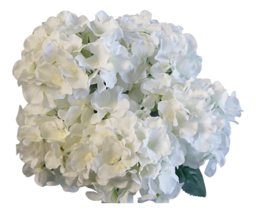 3 Buques Hortencia Hortensia Branca Artificial 5 Cachos Flor | Frete grátis