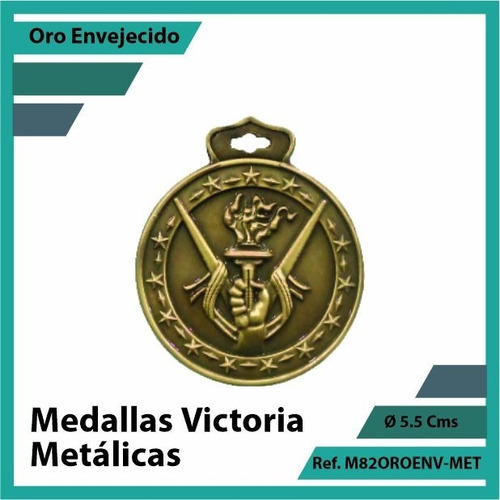 Medallas Deportivas De Victoria Oro Metalica M82oroenv
