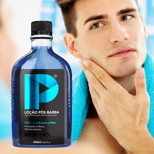 Loção Pós Barba Play Barber 240ml Lemon + Mentol Kit 2 Unida
