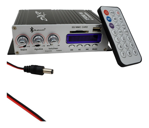 Imagen 2 de 10 de Amplificador 1500w Usb Sd Y Fm 4 Canales Control Remoto Blue