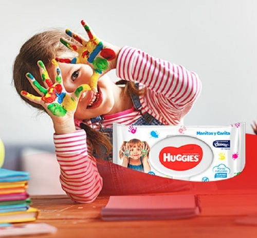 Imagen 2 de 4 de Huggies Toallas Humedas Manitos Y Caritas X 96