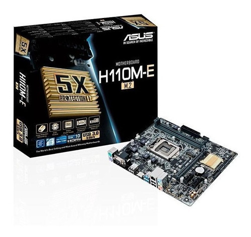 Placa Mãe Asus H110m-e M2 Socket 1151 Ddr4 Intel Cor Preta