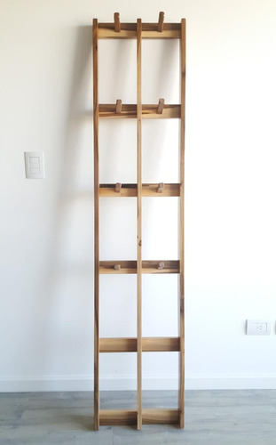 Imagen 6 de 7 de Perchero Nórdico Madera Guayubira Maciza Medida 40cm X 180cm