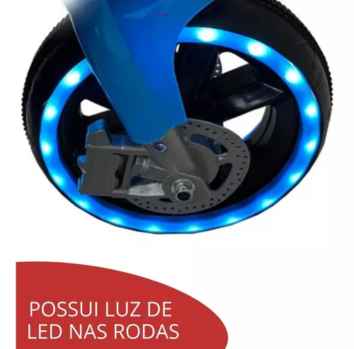 Mini Moto Motinha Elétrica Infantil Azul Cross 6v Luz Som