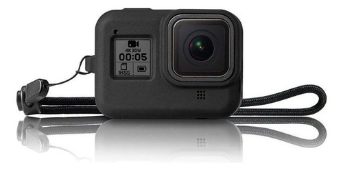 Capa De Silicone Com Cordão - Gopro Hero8 Black Cor Preto