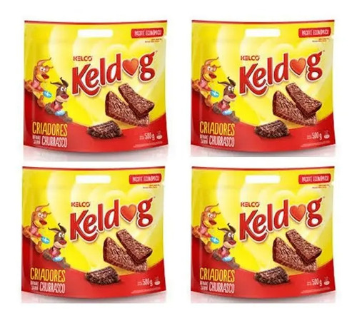 Combo 4 Bifinho Petisco Para Cachorro Keldog Churrasco 500g
