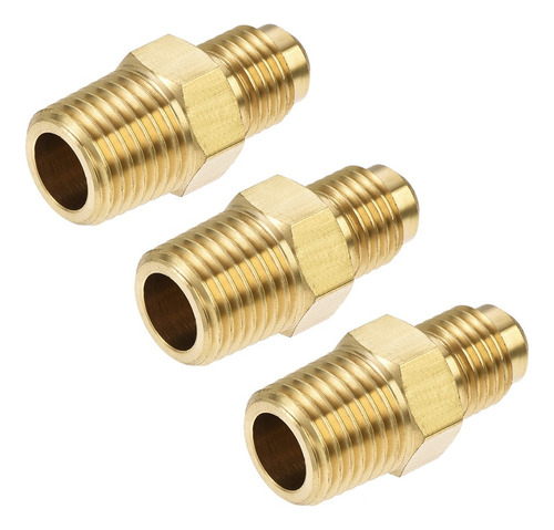 3 Conector Adaptador Tubo Rosca Macho De 1/4 Sae A 1/4 Npt