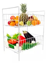 Comprar Organizador Frutas Verduras 2 Canastos Estantes Blanco