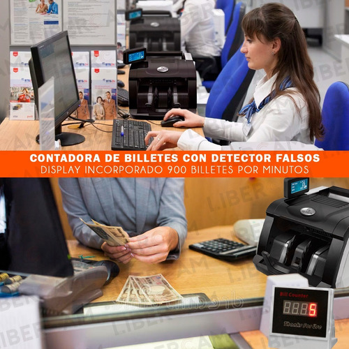 Imagen 9 de 10 de Contadora De Billetes Máquina Cuenta Dinero Detector Falsos