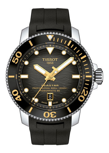 Reloj Tissot Seastar 2000 Professional Powermatic 80 Hombre Color de la malla Negro Color del bisel Negro Color del fondo Negro