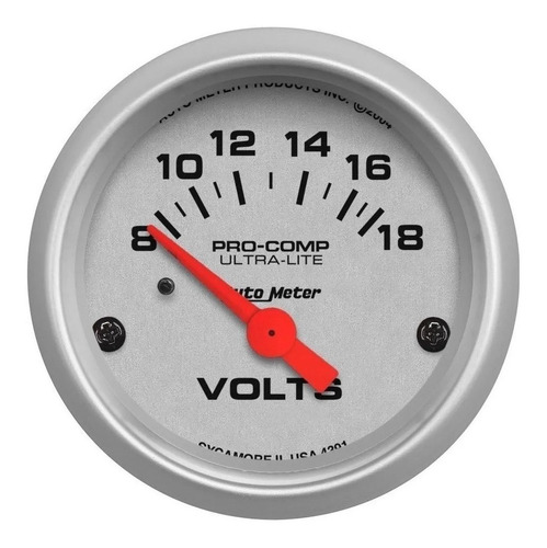Auto Meter 4391 Voltimetro 2-1 / 16 , 8-18 V, Air-core, Ult