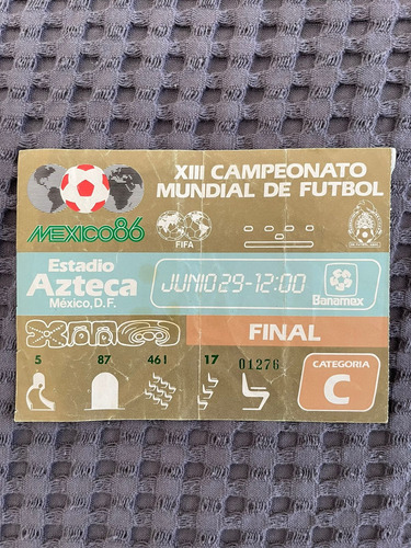 Boleto Mundial México 86 Final