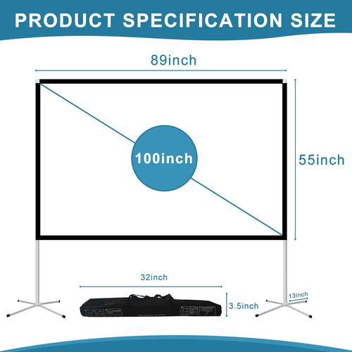 Pantalla De Proyector Y Soporte 100