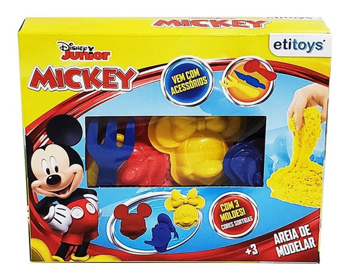Massinha De Areia Cinética 7 Pecas Mickey Mouse Presente