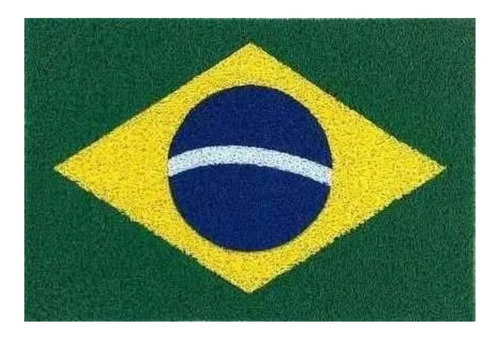 Tapete Capacho Personalizado 120x80 Bandeira Do Brasil Copa Cor Verde-escuro Desenho do tecido Vinil