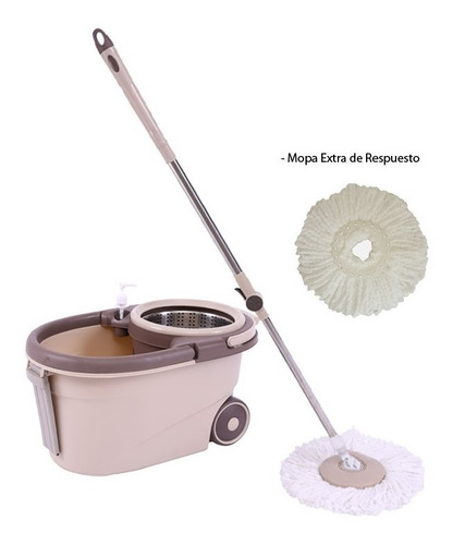 Lampazo Mopa Trapeador Giratorio Acero Automatico 360