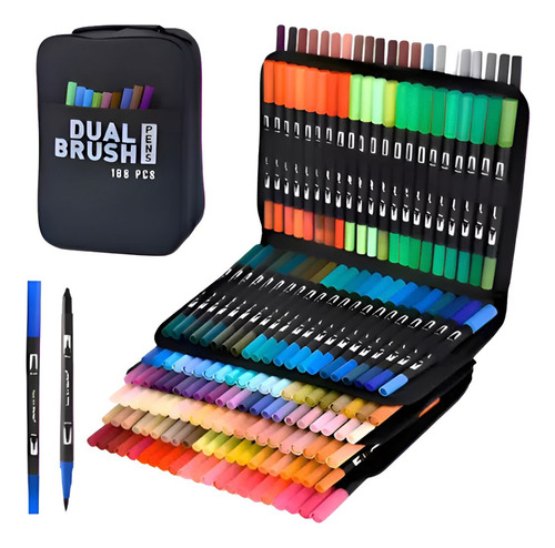 Marcadores Dual Brush Doble Punta Pincel 168colores