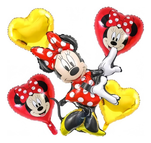 Minnie Mouse Set Fiesta Decoración De Cumpleaños 5pcs Globos