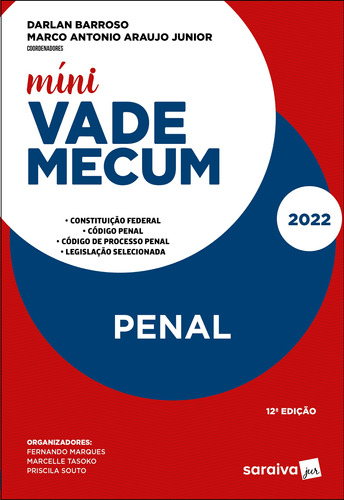 Míni Vade Mecum Penal - 12ª edição 2022, de Araujo Junior, Marco Antonio. Editora Saraiva Educação S. A., capa mole em português, 2022