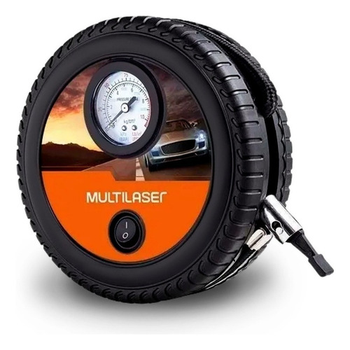 Compressor De Ar P/ Encher Pneus Em Roda Com Adaptadores Cor Preto 12v