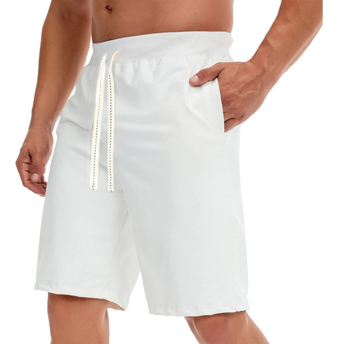 Aihihe Pantalon Corto Algodon Lino Para Hombre Estilo Casual