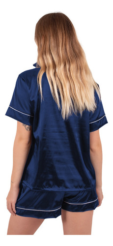 Pijama Dama Saten Mujer Comodo Camisa Y Pantalon Premium