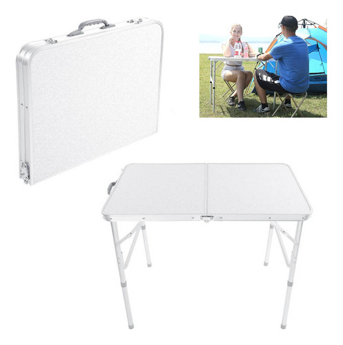 Mesa Plegable Plástico Tipo Portafolio 70cm Jardín Portátil