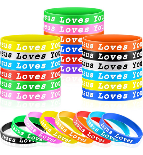 Pulseras De Silicona  Jesus Loves You  Navidad, Pulsera...