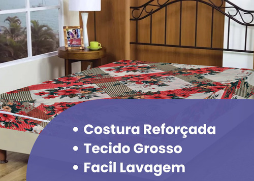 Capa De Colchão Casal Gorgurinho Tecido Grosso - Oasis Cor16 Florido Casal