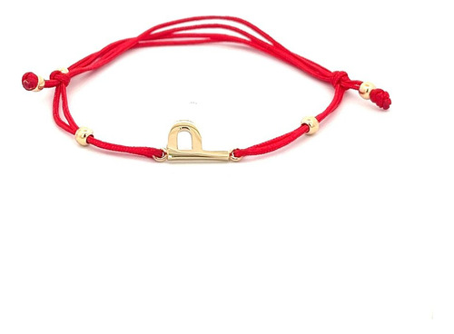 Pulsera De Oro Amarillo 18k Letra P 