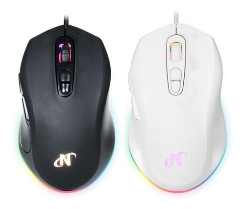 Mouse Gamer Blanco Y Negro Usb 7d Rgb 6400dpi Sunpluns 6651b