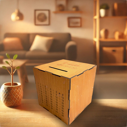 Cofre Desafio 1k 5k 10k 20k Mdf Cor Caramelo Método Japonês