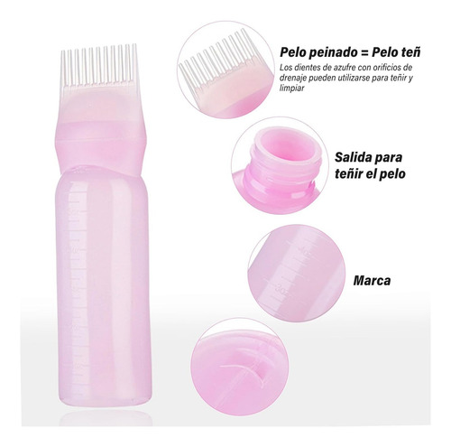4 Pzs Botellas Para Teñir Cabello Con Peine, Hogar Y Salón
