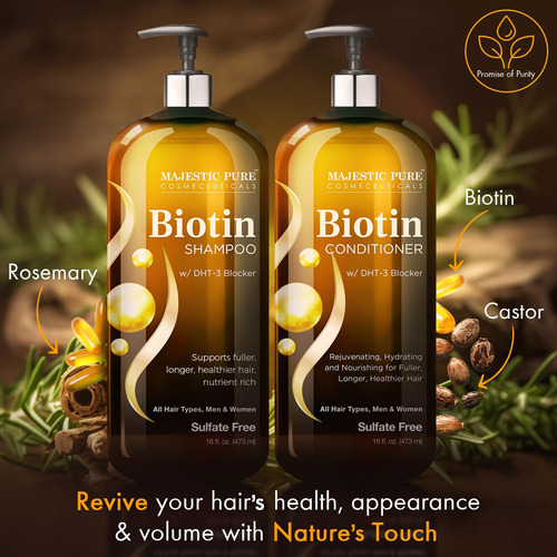 Conjunto De Shampoo E Condicionador Majestic Pure Biotin 480