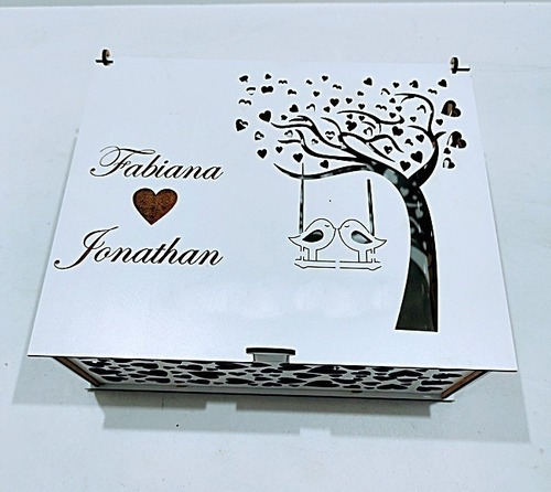 Imagem 2 de 5 de Caixas De Casamento 25x20x10 Branca Em Mdf - 10 Unidades