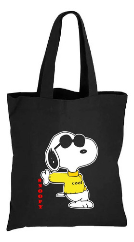 Totebag Lona Mezclilla Snoopy Perrito  Peanuts   35 X 40 Cm