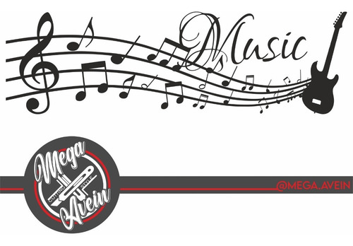Vinilo Decorativo Música Notas Musicales 200x60cm