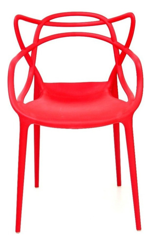 Cadeira de jantar Top Chairs Top Chairs Allegra, estrutura de cor  vermelho, 6 unidades
