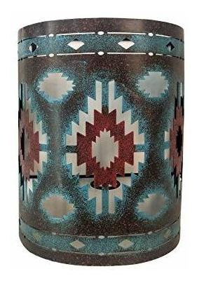 Hiend Accents Colorful Aztec Rustic Southwestern Metal Vela 