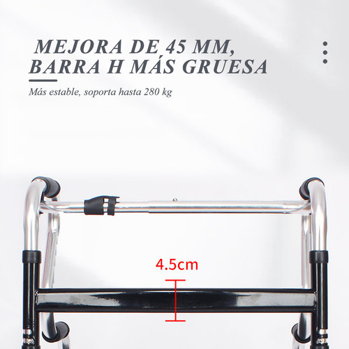 Andadera Acero Inoxidable Multifuncional Con Asiento Rueda