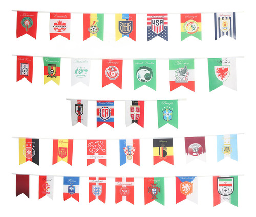 Bandera De Cuerda De 32 Equipos Para La Copa Mundial De Fútb